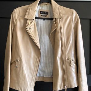 Massimo Dutti tan leather jacket